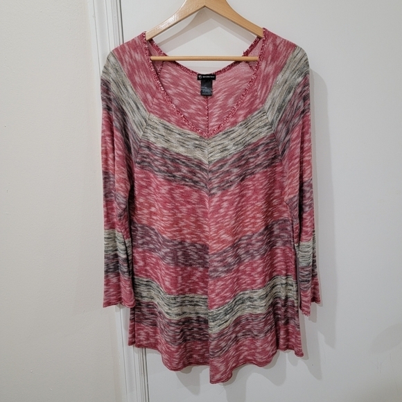 ND New Direction Tunic style Long Sweater Sparkly Metallic Size XL - Picture 7 of 16